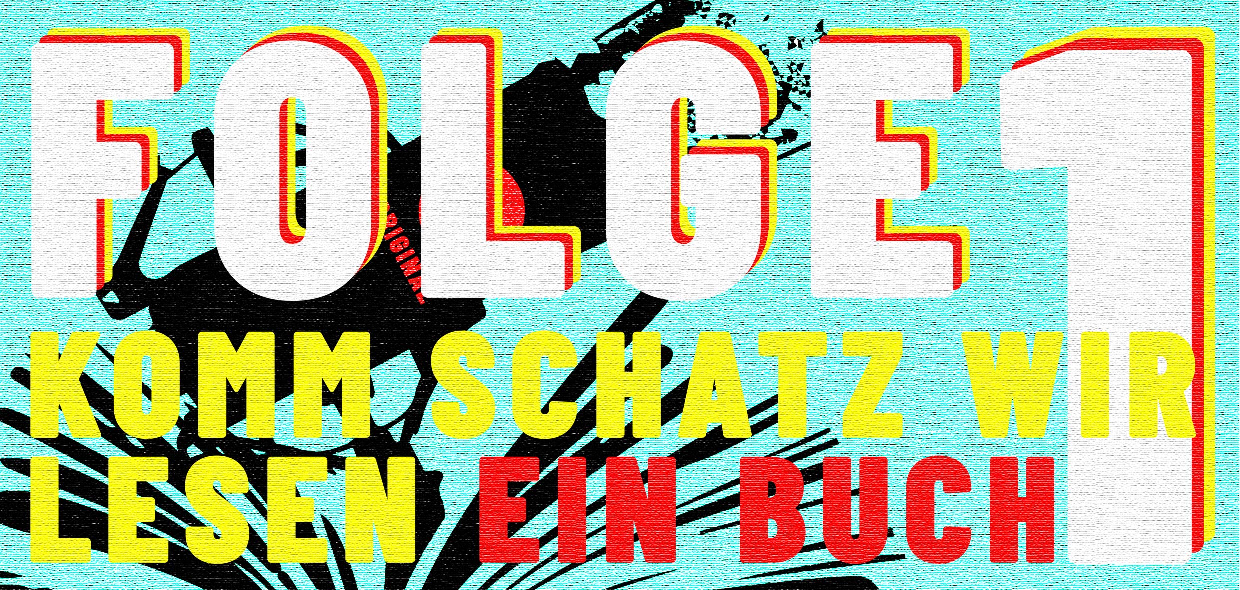 Komm Schatz wir lesen ein Buch, Folge 1 Logo. Ein Mikrofon und ein offenes Buch.
